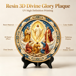 Placa de Resina con Relieve 3D Personalizada, Arte Decorativo, Transfiguración de Jesús, Moisés, Elías, Pedro, Santiago, Juan, Iglesia Católica, Decoración de Pared para el Hogar - Product Image 4