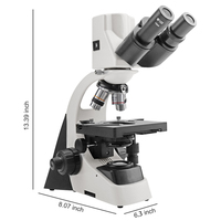 Professional Laboratory Binocular Biological Microscope 40X-1000X Compound Optical Microscope with LED Illumination and Stage