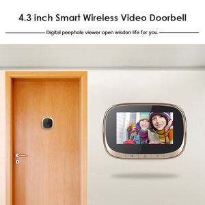 Bel pintu <span class=keywords><strong>Video</strong></span> 720P, kamera Digital LCD 4.3 inci, keamanan rumah penglihatan malam lubang Pengintip penjaga pintu - Product Image 4