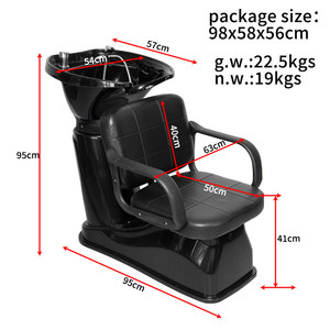 Sillón de Peluquería Negro con Lavacabezas y Esponja de Cuero Cómoda para Salones de Belleza, Barberías y Aplicaciones de Spa - Product Image 4