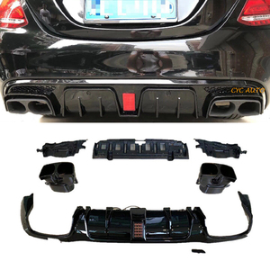 Difusor trasero clase C W205 para Mercedes Benz W205 C300 C250 <span class=keywords><strong>C220</strong></span> difusor de parachoques trasero labio <span class=keywords><strong>2014</strong></span> 2016 2019 - Product Image 4