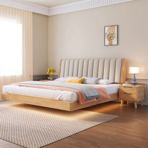 ชุดเฟอร์นิเจอร์ห้องนอนคุณภาพสูง เตียงไม้จริงดีไซน์เรียบหรู ขนาดควีนไซส์ สำหรับผู้ใหญ่ - Product Image 2