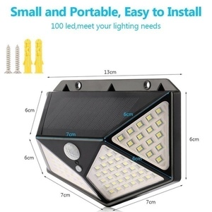 Lámpara de pared LED 100, luces solares decorativas para jardín al aire libre con Sensor de movimiento, luz solar impermeable alimentada para decoración de jardín - Product Image 5