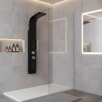 Ensemble de douche pour salle de bain, panneau en aluminium noir mat, système de panneau de douche