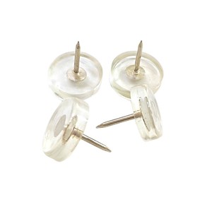 Pieds de meubles transparents avec clous métalliques, coussinets antidérapants et insonorisants pour la protection des meubles - Product Image 5