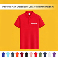 AMCLEVER en stock – Polo homme 220 GSM 100 % polyester, couleur unie, col en V, manches courtes, idéal pour la publicité