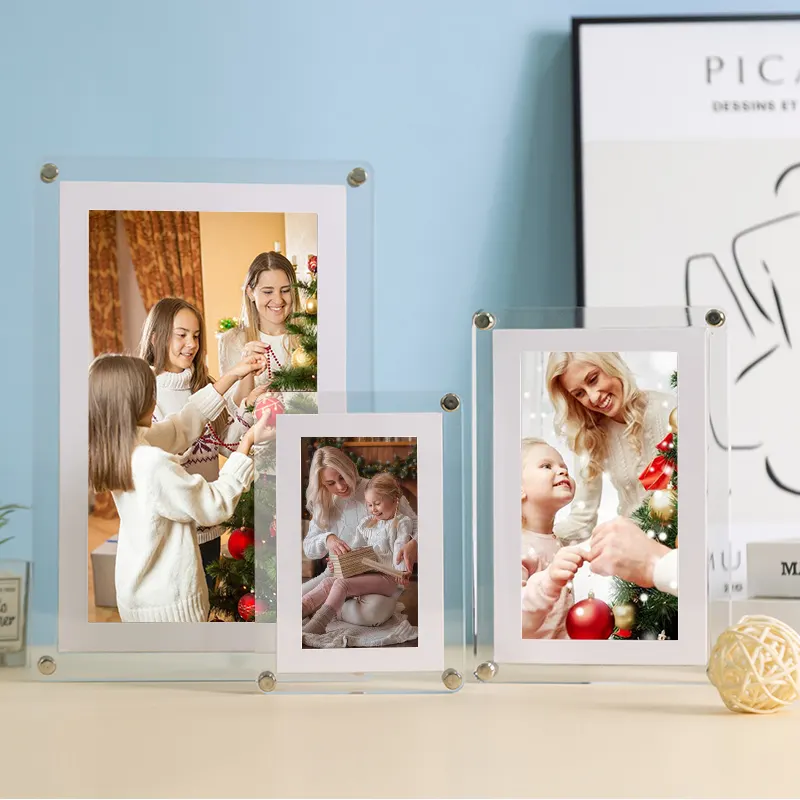 7 inch screen transparent digital frames 5 inch screen video picture photo frame acrylic 10.1 inch LCD acrylic frame