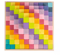 Bloques de construcción de madera para niños, juguetes coloridos, torre de apilamiento de arcoíris, juegos de mesa creativos para bebés