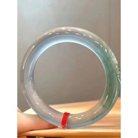 Véritable Myanmar Mine Bois Glace-Like Femmes Haute Glace Flottant Fleurs Barre Ronde Hydratant Jade Bracelet Cadeau En Gros