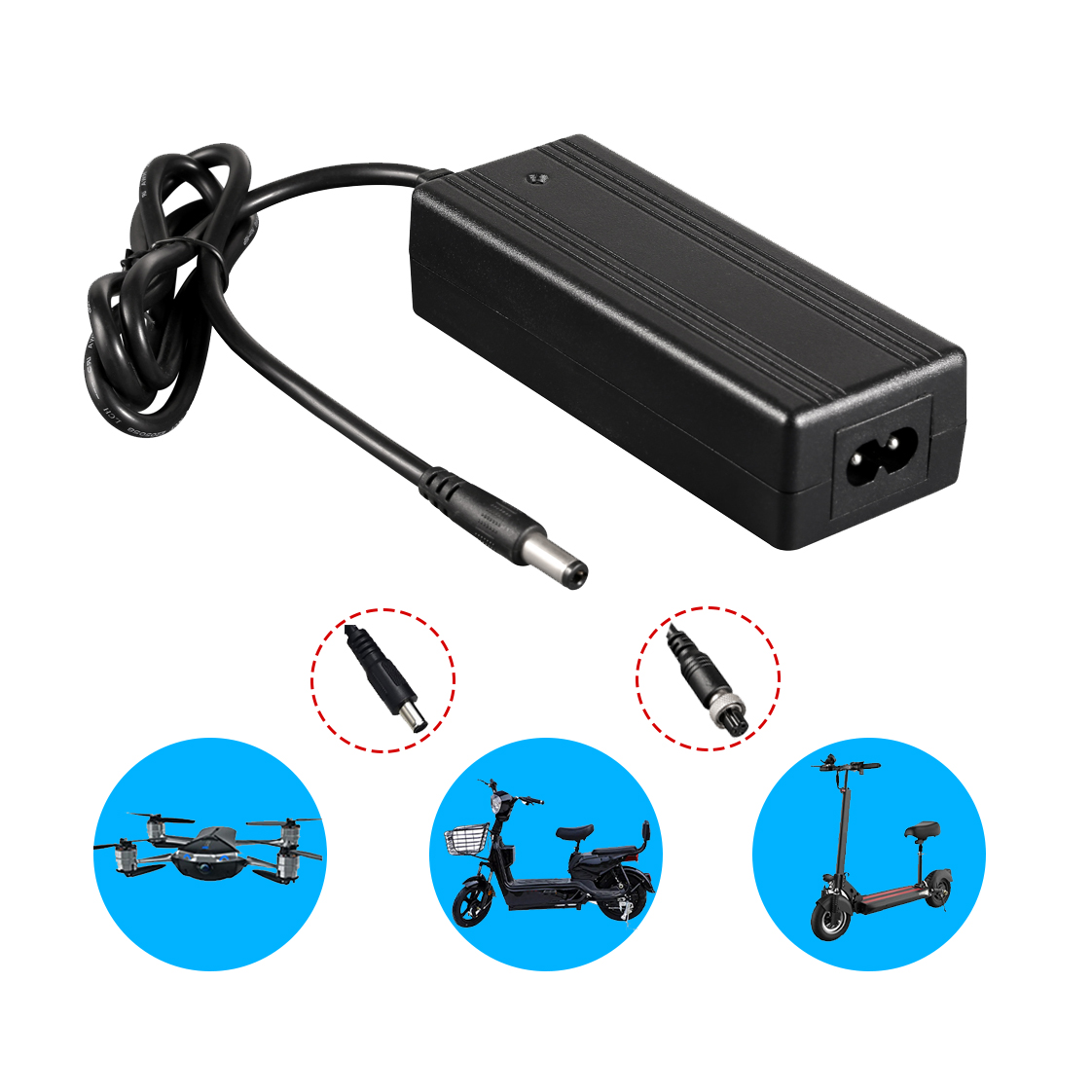 14.6V 29.4v 33.6v 42v 54.6V 67.2v 2a 3a electric scooter lithium li-ion battery charger 24v 29.6v 36v 48v 60v