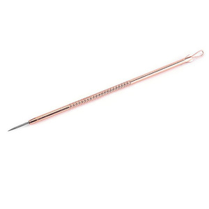 Kit de Agujas para Acné, Juego de Cuatro Piezas, Acero Inoxidable Color Oro Rosa, Removedor de Puntos Negros para el Rostro, Herramientas de Belleza - Product Image 2