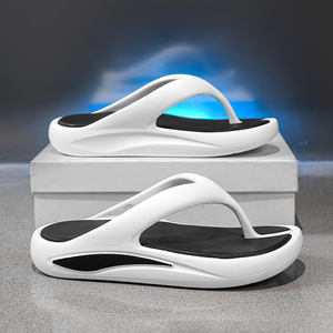 White EVA Open Toe <b>Slides</b> Anti-Slippery Outdoor Summer Sandals Solid Color Mesh Lining - Product Image 4