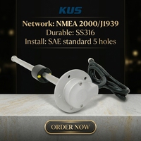 Capteur de mesure de niveau de carburant NMEA 2000/J1939 avec matériau SS316, protection IP67, précision de 0,1 % pour bateaux marins