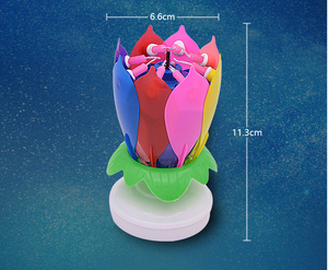 <span class=keywords><strong>Bougie</strong></span> d'<span class=keywords><strong>anniversaire</strong></span> musicale Lotus - Cire de paraffine colorée et scintillante pour les célébrations de Diwali et d'Halloween - Product Image 6