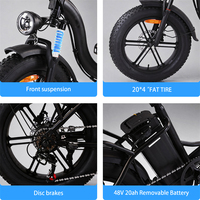 Vélo électrique prêt à être expédié depuis l'entrepôt européen, 20 pouces, 48V 20Ah, autonomie de 90 km, vélo électrique en promotion