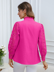 Chemise en coton tricoté vintage de luxe printemps/été 2026 pour femmes à manches longues - Vêtement de soirée Origine Géorgie - Product Image 4