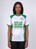 T-shirt de campagne APC Nigeria pour le Congrès de tous les progressistes – T-shirt personnalisé en polyester imprimé « SAFE and SECURE NIGERIA »