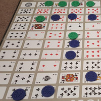Jeu de société avec plateau de jeu, 2 jeux de cartes à jouer et jetons colorés, jeu de cartes de stratégie familial classique pour soirée de jeux en famille
