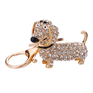 Trendy Bling Teckel en forme de teckel porte-clés mignon Dvery Singleshund chien porte-clés avec petits cristaux pour cadeau - Product Image 3