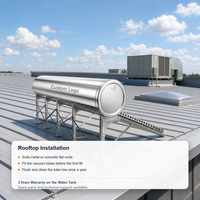 Réservoir de stockage pour chauffe-eau solaire avec structure de support en acier inoxydable et raccord de port soudé pour montage sur toit