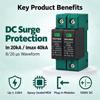 Parafoudre DC solaire industriel de type 2, 1000V 1500V 40kA, protection contre la foudre pour centrales photovoltaïques