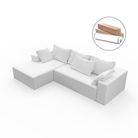 Dimensiones que ahorran espacio No se requiere montaje Reposabrazos de tela de pana de felpa Sofá de espuma modular Cama Sofá Perezoso