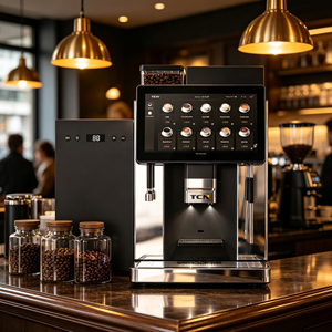 เครื่องชงกาแฟแบบ Bean to Cup สำหรับธุรกิจ พร้อมฟังก์ชั่นนมสด ชงเอสเพรสโซ่ เหมาะสำหรับโรงแรม สำนักงาน คาเฟ่ หน้าจอสัมผัสขนาด 15.6 นิ้ว - Product Image 3