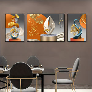 Decorazione per <span class=keywords><strong>Soggiorno</strong></span>, Poster di Lusso su Tela Dorata, Cornice Artistica Moderna, Arte Astratta in Cristallo e Porcellana, Quadro da <span class=keywords><strong>Parete</strong></span> - Product Image 5