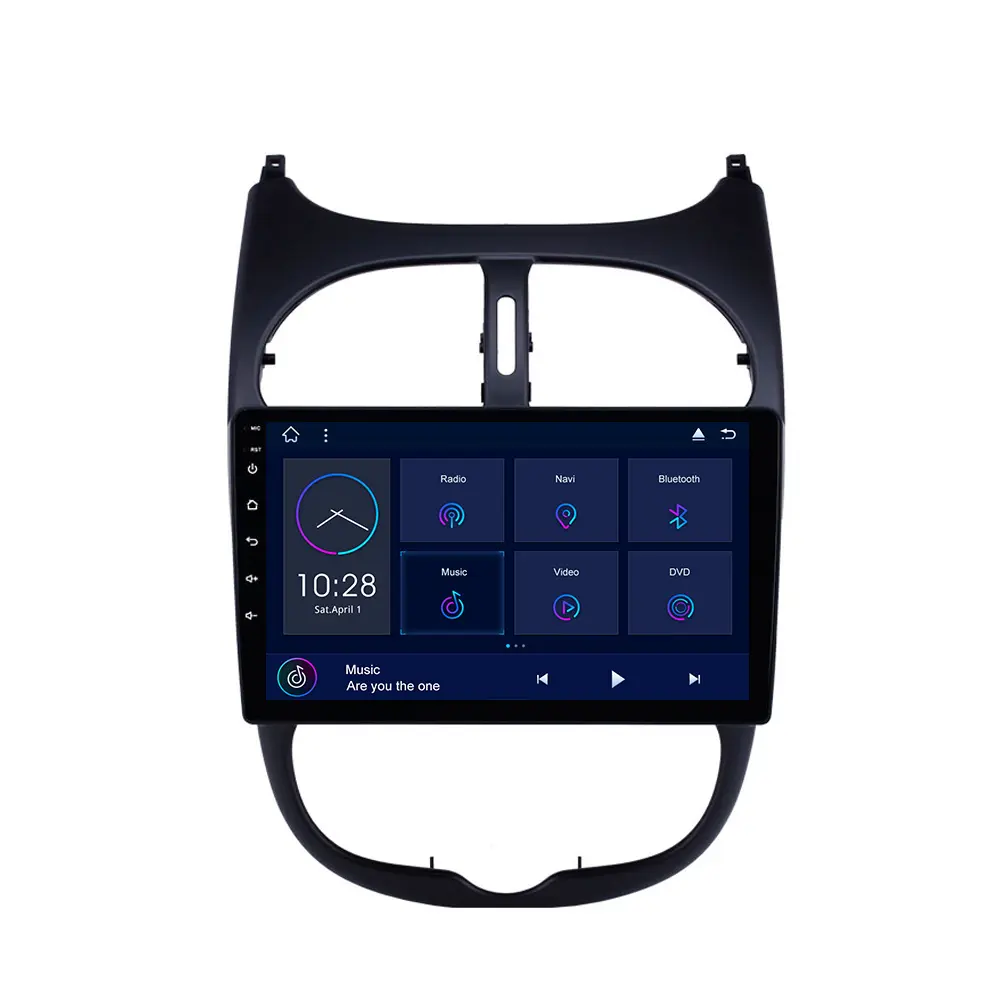 Araba navigasyon Android PX6 9 inç için Dashboard yerleştirme araba Stereo monitörü ile FM/AM/RDS/AHD/DSP Peugeot 206 için araba radyo