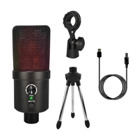 Microphone USB avec lumière LED, microphone à condensateur professionnel avec trépied MIC