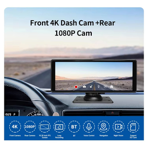 10.26 인치 4K 무선 Carplay 휴대용 스크린 자동차 카메라 안드로이드 자동 <span class=keywords><strong>DVR</strong></span> BT 역 디스플레이 자동차 비디오 레코더 전자 - Product Image 4