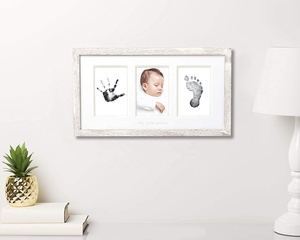 2020 Amazon Venta caliente personalizada MDF bebé mano y Kit huella <span class=keywords><strong>de</strong></span> marco <span class=keywords><strong>de</strong></span> foto recién nacido regalo - Product Image 5