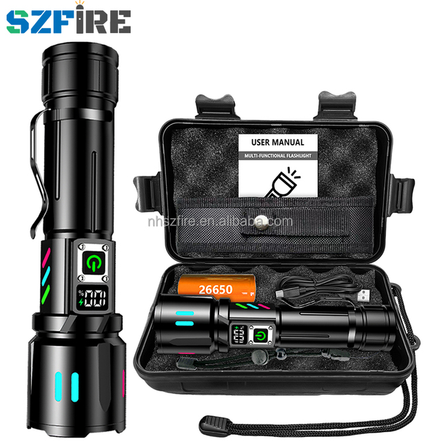20W White Laser 5000mah Battery Super Bright Long-Range Waterproof Wide Beam Aluminum Alloy Rechargeable Flashlight Flashlight