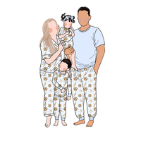 Ensemble de pyjamas d'hiver en fibre de bambou à manches longues pour bébés filles, taille plus, motif de dessin animé familial de Noël, best-seller 2025