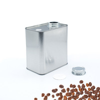 Vente en gros 250g carré en fer blanc personnalisé conteneur de grains de café carré boîte en fer blanc boîtes de conserve soupape de dégazage pour les aliments chewing-gum sucre