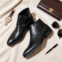 Bottes de mode de haute qualité 2026, bottes en cuir pour hommes, confortables et élégantes, nouveau style