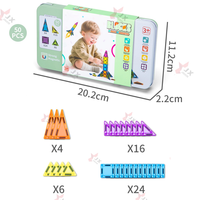 2025 tendance 50 pièces boîte en fer blanc blocs de construction magnétiques Portable aimant carreaux jouet voyage ensemble 3.75CM Mini carreaux magnétiques pour les enfants