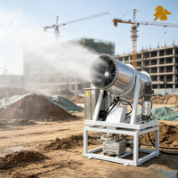 Canon à brouillard fixe de 60 mètres, souffleur haute pression, pulvérisateur d'eau pour le contrôle de la poussière, idéal pour les entrepôts de charbon, les carrières et les ports.