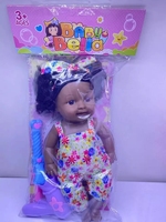En gros nouveau plastique vinyle mode 14 pouces ensemble silicone bébé africain noir fille poupées pour enfants