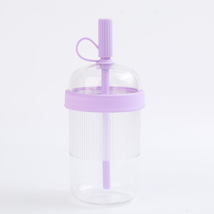 Nouvelle tasse à boisson transparente anti-fuite personnalisée de 540 ml pour jus de boba, sans BPA, réutilisable, en plastique, avec paille, pour les voyages - Product Image 4