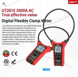 UNI-T UT281E 3000A แคลมป์มิเตอร์ดิจิตอล True RMS แบบยืดหยุ่นสำหรับการวัดกระแส ความต้านทาน และความถี่ - Product Image 6