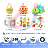 Chengji Jouets pour bébés en silicone souple à tirer par la corde, favorisant la motricité fine, jouets sensoriels Montessori à thème dessin animé, lots en promotion