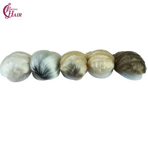 เอฟเอช # ท็อปเปอร์ผมแท้สีบลอนด์ 613 แบบ Pu+lace+mono ทรงฝรั่งเศสสำหรับผู้ชาย  ขนาด 8x10 นิ้ว  ฐานผมหยิกธรรมชาติ  ระบบเปลี่ยนผมทดแทน - Product Image 2