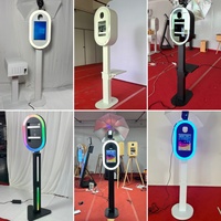 Cabina de Fotos para Eventos con Pantalla Táctil iPad, Cámara DSLR, Diseño Ovalado y Luz LED