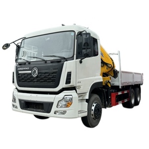Grúa hidráulica articulada Dong Feng 6x4 de 10 toneladas montada en camión de plataforma plana para la venta - Product Image 1