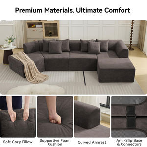 Sitios de Compras Internacionales en Línea, Sofá en Forma de L de Cachemira Caramelo Resistente para Vestíbulo de Hotel, Compresión al Vacío, Pedido de Muestra - Product Image 4