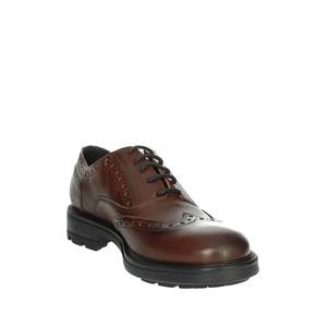 Scarpe eleganti da uomo in pelle marrone K-9971, modello Oxford con punta a becco d'oca. - Product Image 5