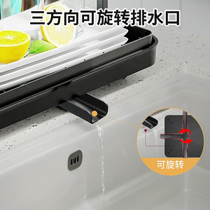 Double Layer Kitchen Countertop Dish Rack With <b>Tray</b> Quick Dry Sink Storage Dish Drainer Square Shape - Product Image 3