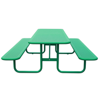 Table et bancs de pique-nique commerciaux en acier pour l'extérieur, idéaux pour restaurants, parcs et camping