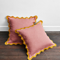 Taie d'oreiller en lin pur de luxe classique français avec motif brodé de logo personnalisé pour chambre à coucher en gros